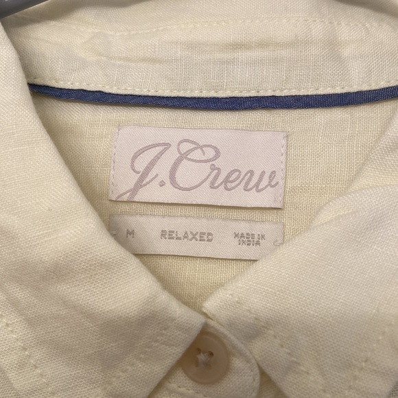 J. Crew BAIRD McNUTT Irish Linen top. New without tags!  Yellow, cream buttons - Picture 2 of 13